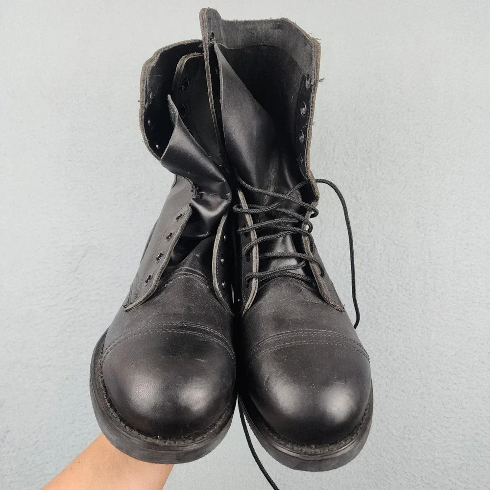 Vintage Bilt Rite Steel Toe Combat Boots Mens Size 7R Black Leather ANSI 1991